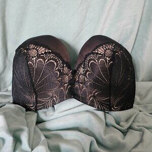 Wonderbra Glamour Ultimate Strapless Bra - Black Lace 36F 36DDD